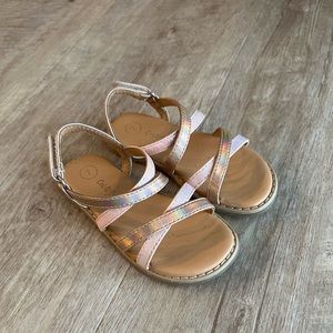 Cat & Jack Toddler Pink Rose Gold Strappy Sandals